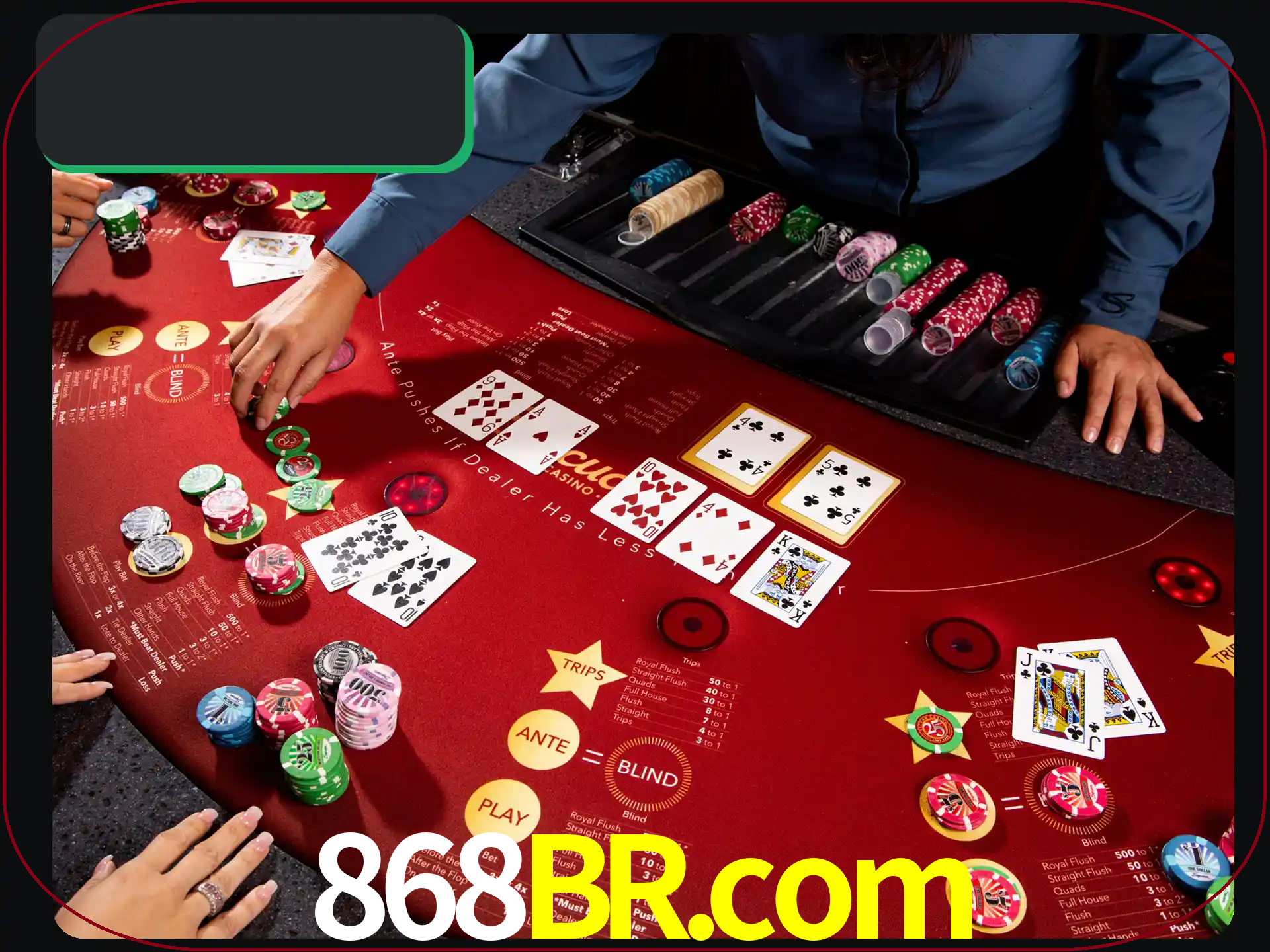 Jogue pôquer com pessoas reais em uma mesa.